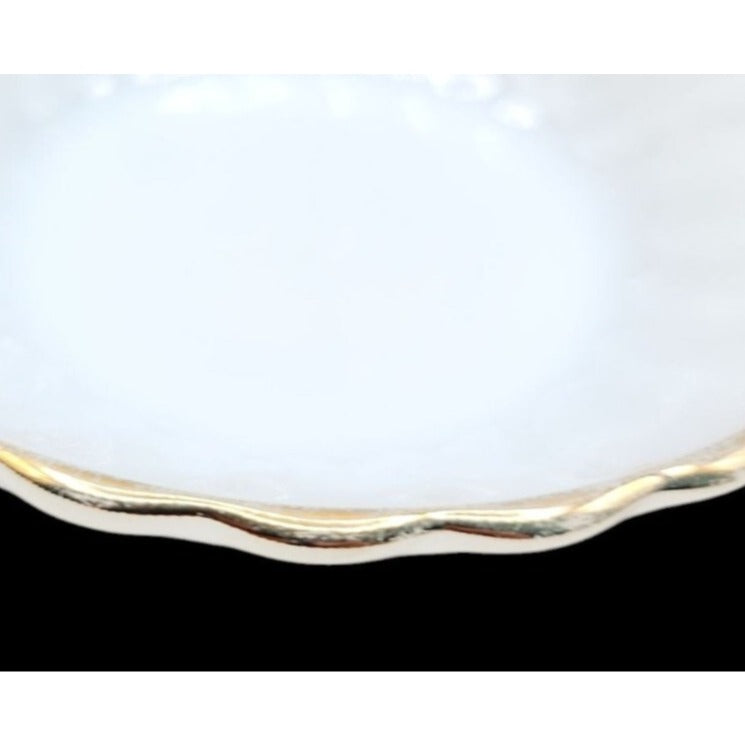 Anchor Hocking Ring Dish 3 White Milk Glass Bowl Scalloped Edges 4.75" Vintage