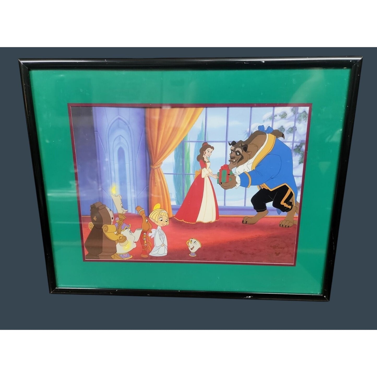 Beauty & The Beast Lithograph Enchanted Christmas Disney Store Exclusive 1997