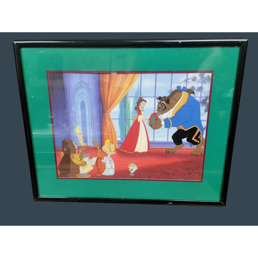 Beauty & The Beast Lithograph Enchanted Christmas Disney Store Exclusive 1997