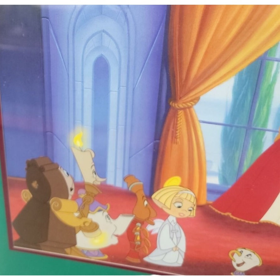 Beauty & The Beast Lithograph Enchanted Christmas Disney Store Exclusive 1997