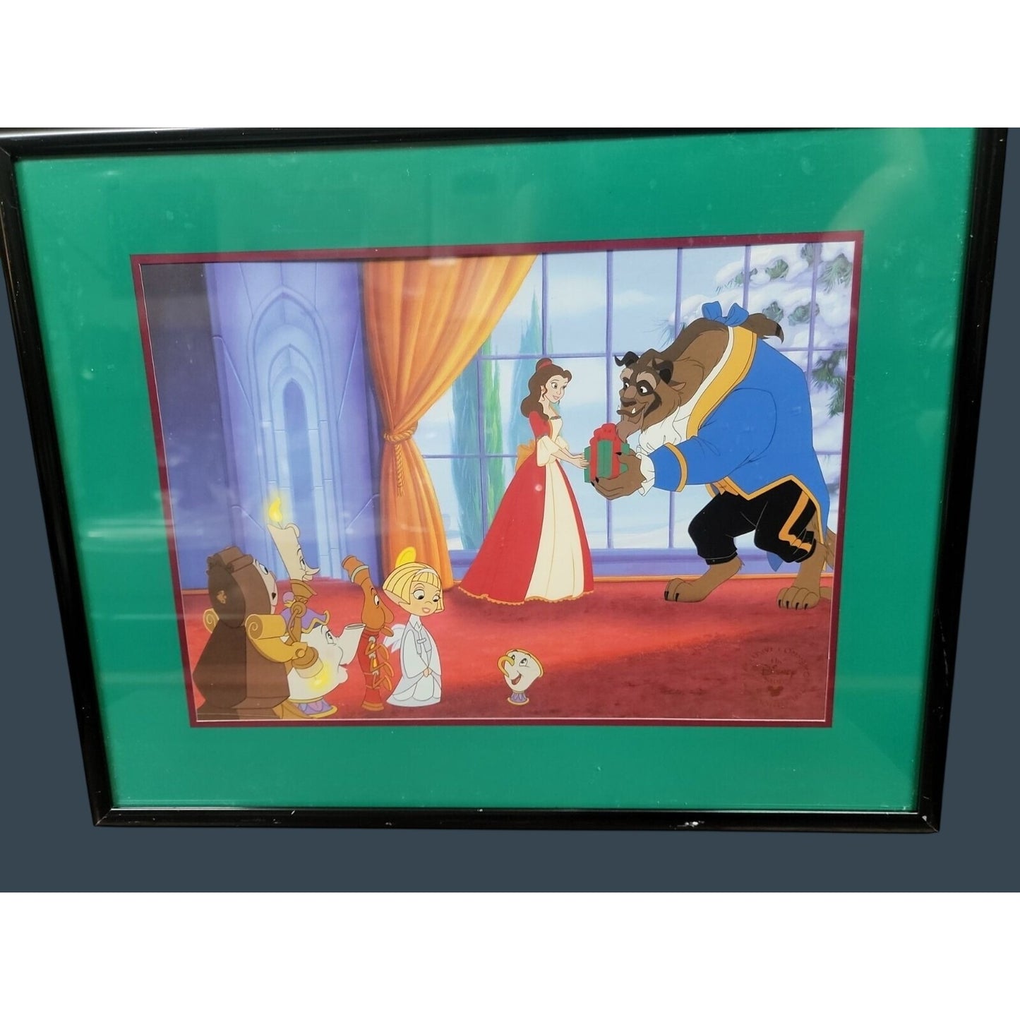 Beauty & The Beast Lithograph Enchanted Christmas Disney Store Exclusive 1997