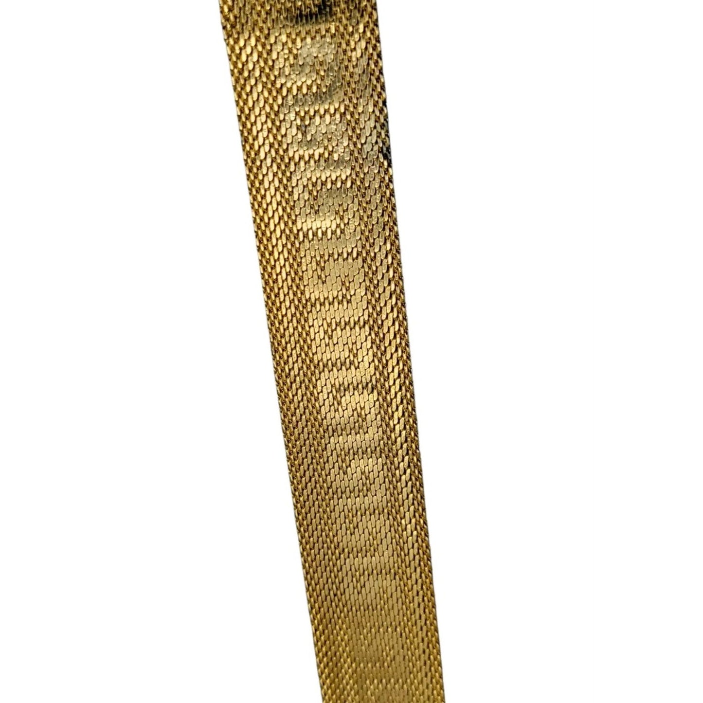 Art Deco Byzantine Greek Key Tassel Gold Tone Mesh Slide Bracelet