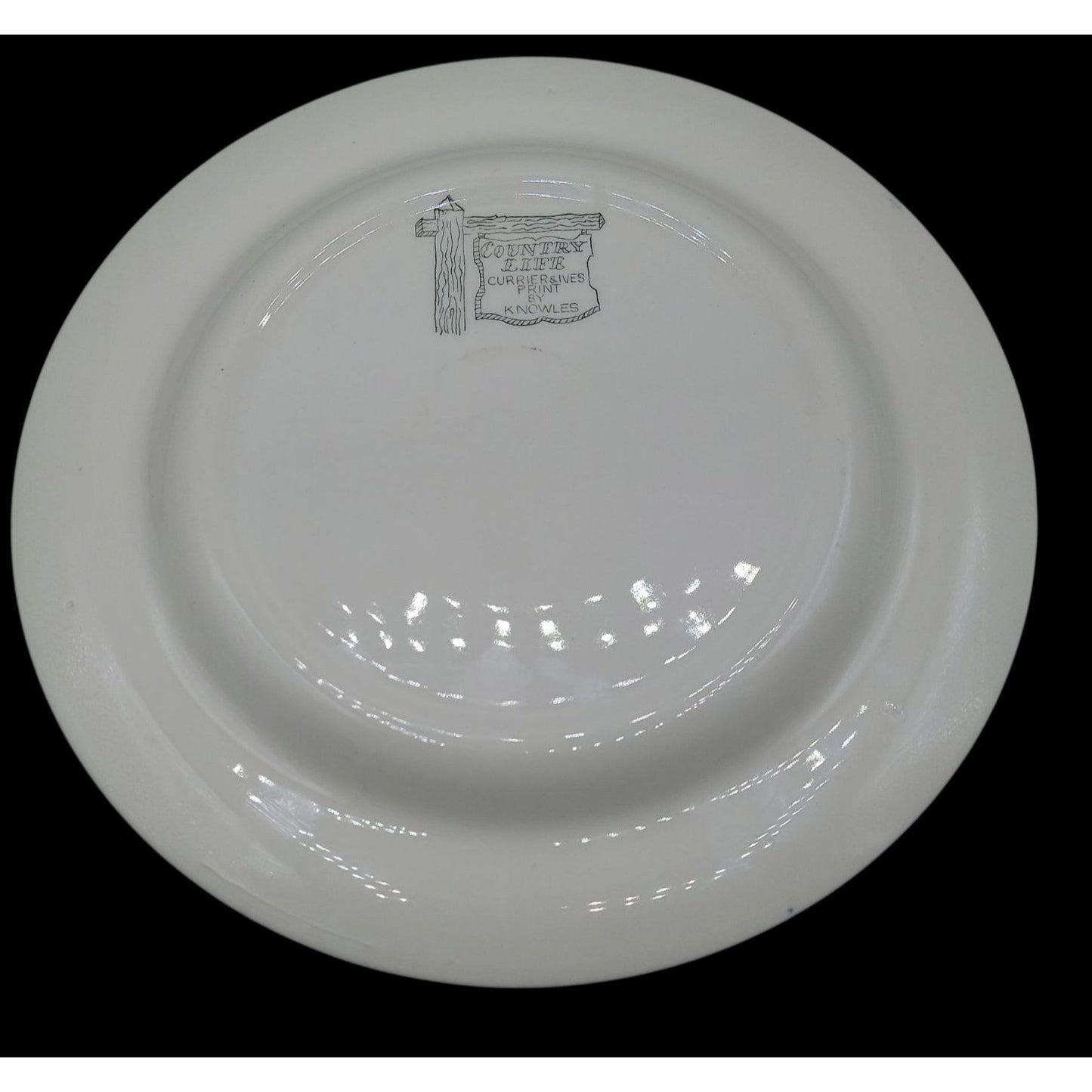 Country Life Blue Dinner Plate 10 1/8" Currier & Ives Print Edwin Knowles