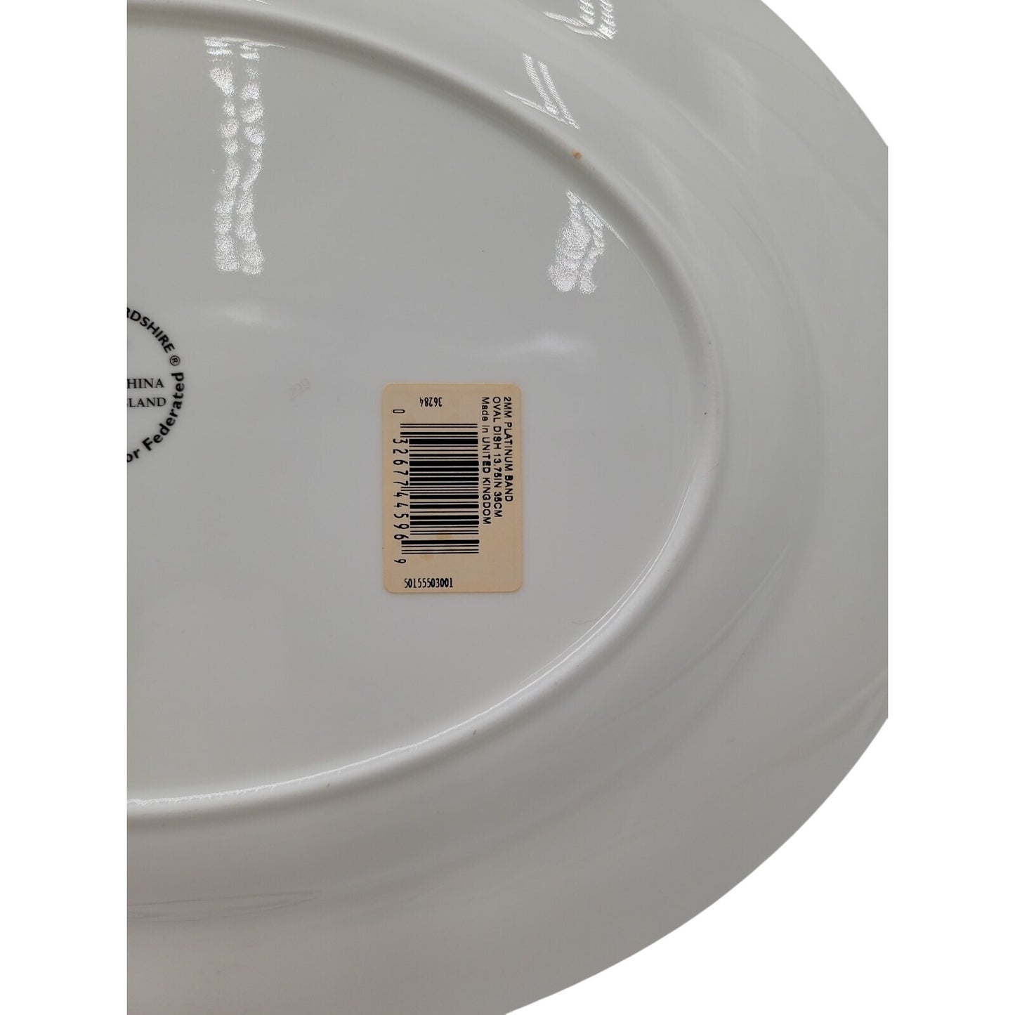 Crown Staffordshire Bone China Platinum Band 13.75" Oval Platter Federated Store