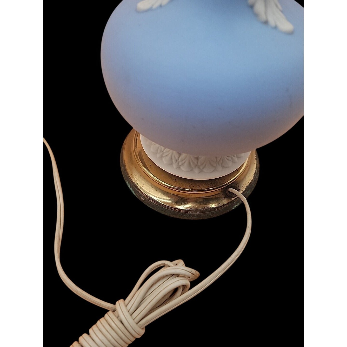 Antique Wedgwood Light Blue Jasperware Table Lamp England Jasperware Stoneware