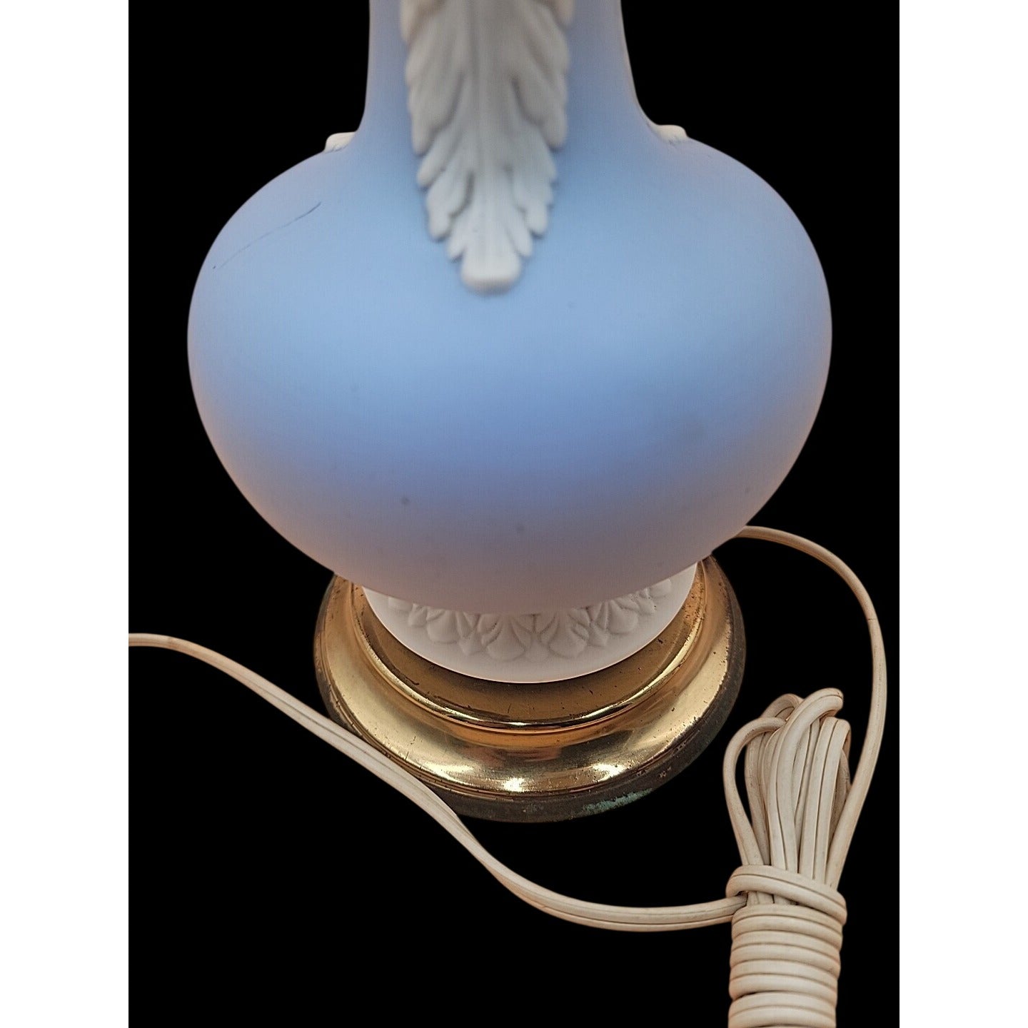 Antique Wedgwood Light Blue Jasperware Table Lamp England Jasperware Stoneware