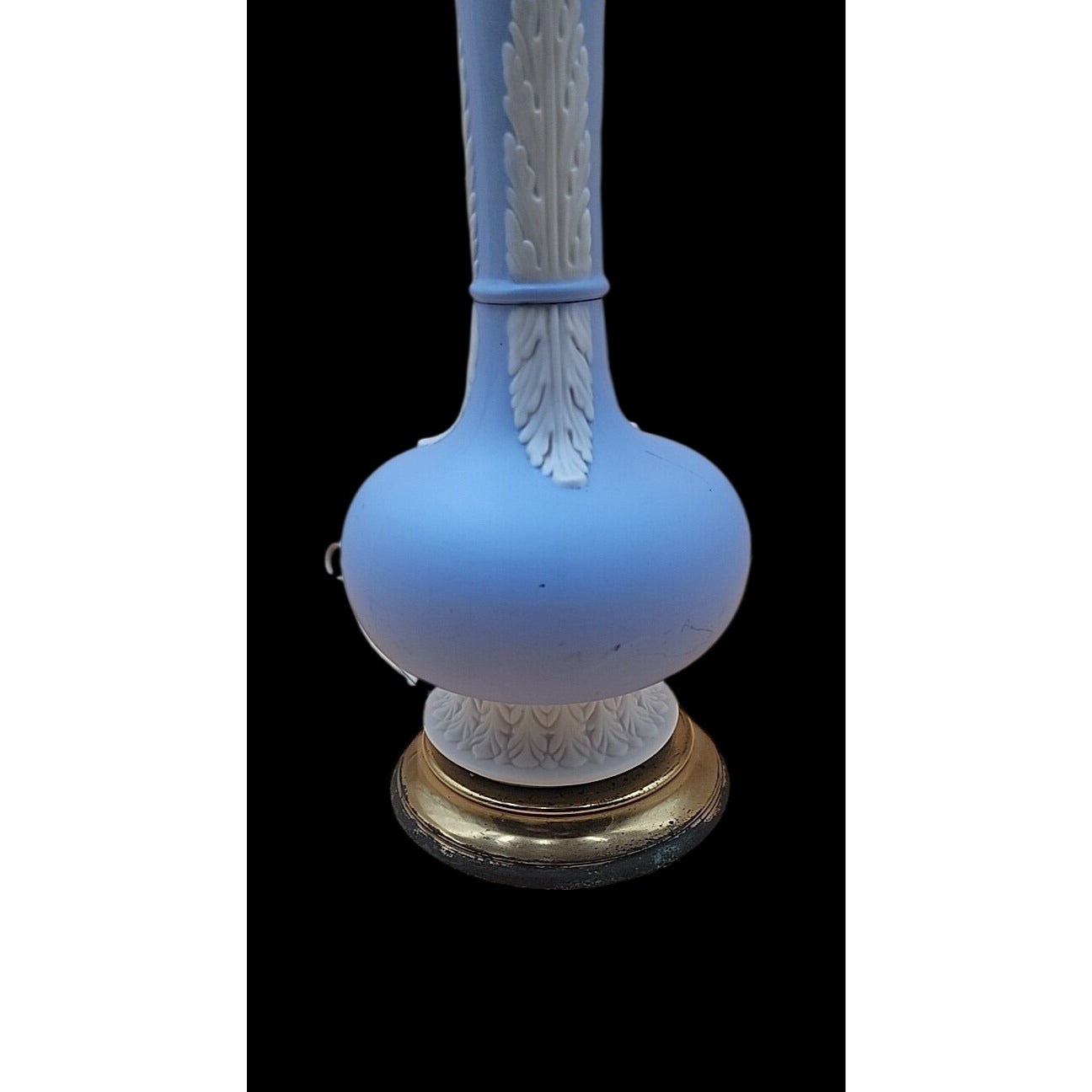 Antique Wedgwood Light Blue Jasperware Table Lamp England Jasperware Stoneware