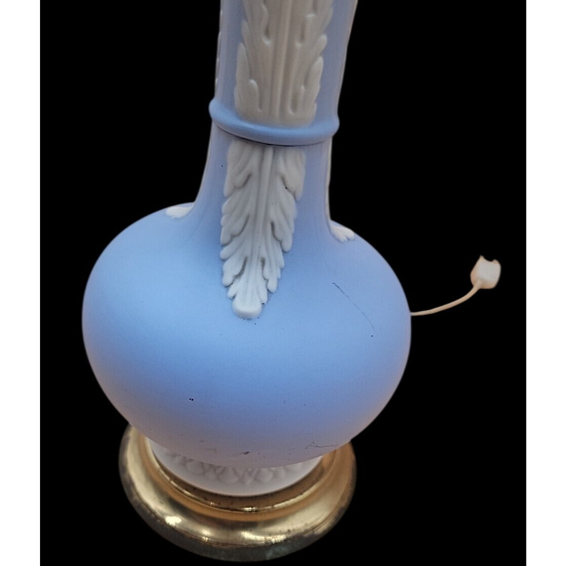 Antique Wedgwood Light Blue Jasperware Table Lamp England Jasperware Stoneware