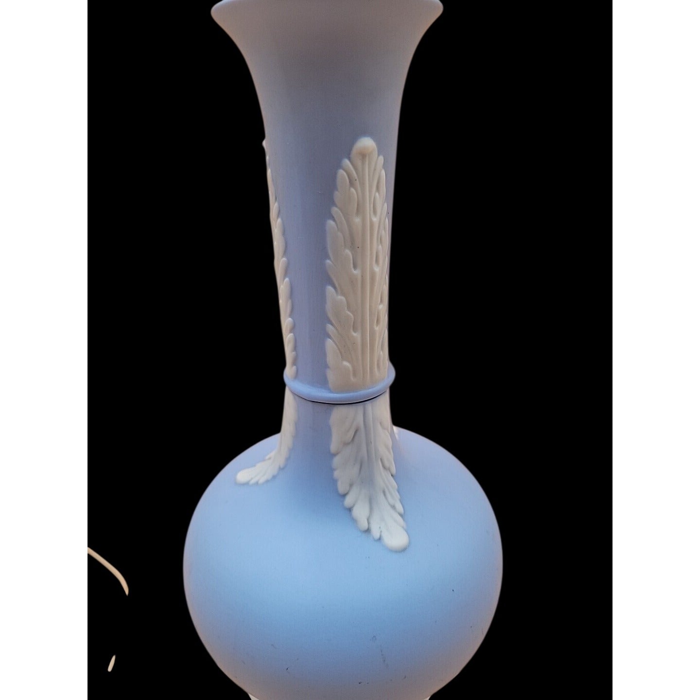 Antique Wedgwood Light Blue Jasperware Table Lamp England Jasperware Stoneware