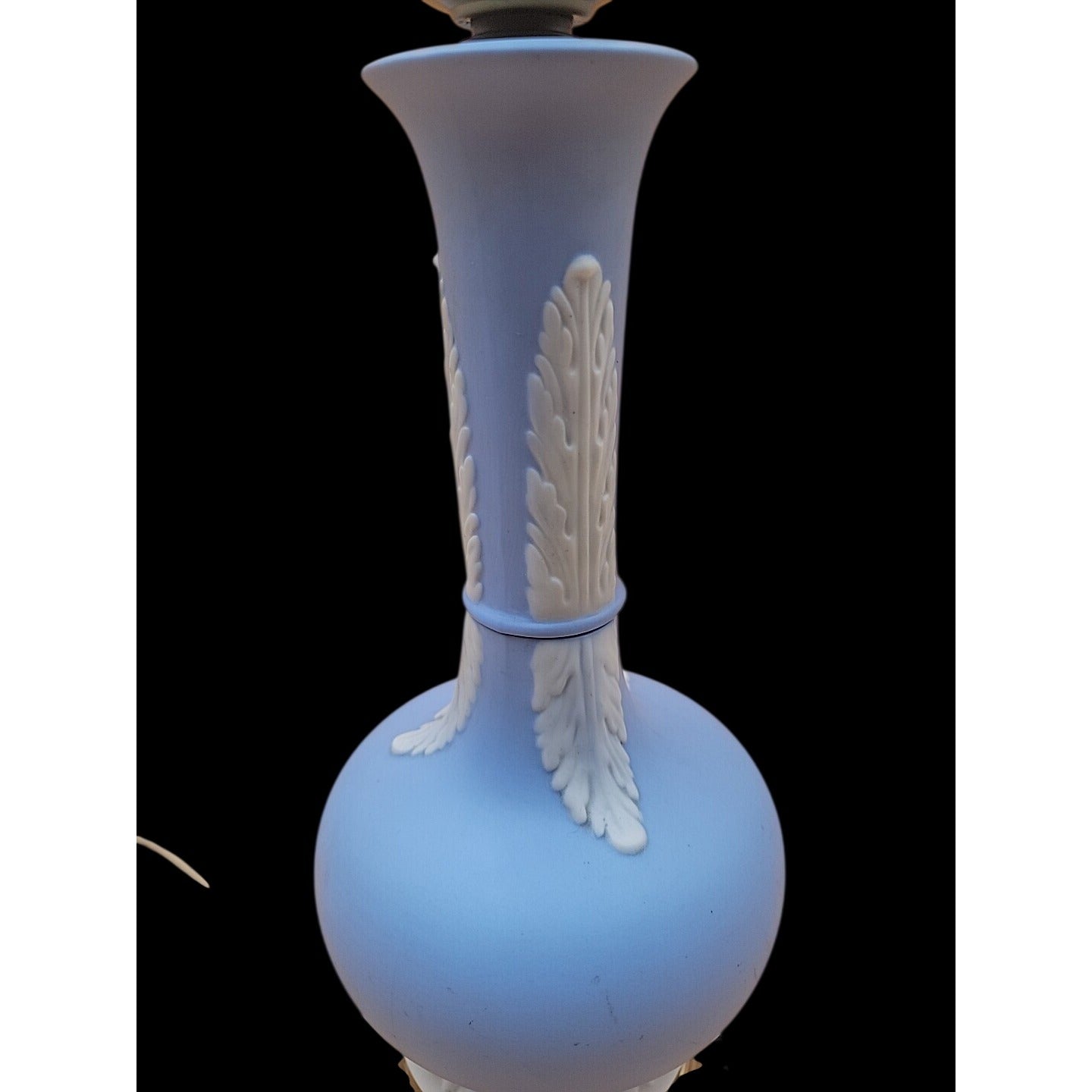 Antique Wedgwood Light Blue Jasperware Table Lamp England Jasperware Stoneware