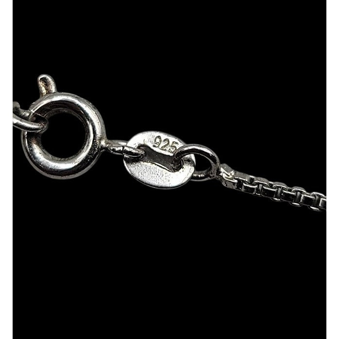 Vintage Sterling Silver AU Gray Crystal Elephant Pendant Necklace 18" 925 Chain