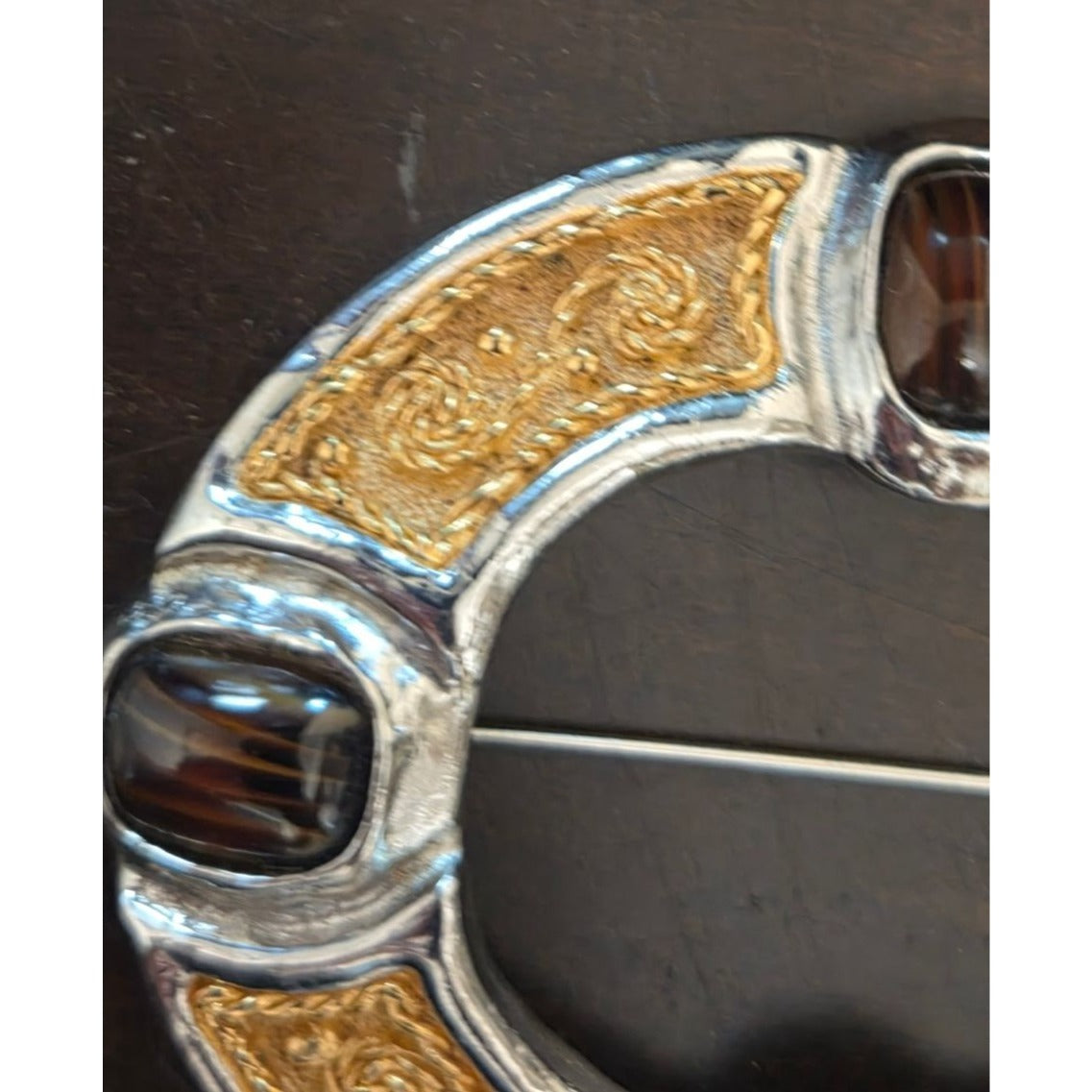 Rare Oversized Grossé Germany Mid-Century Mixed-Metal Celtic Statement Brooch