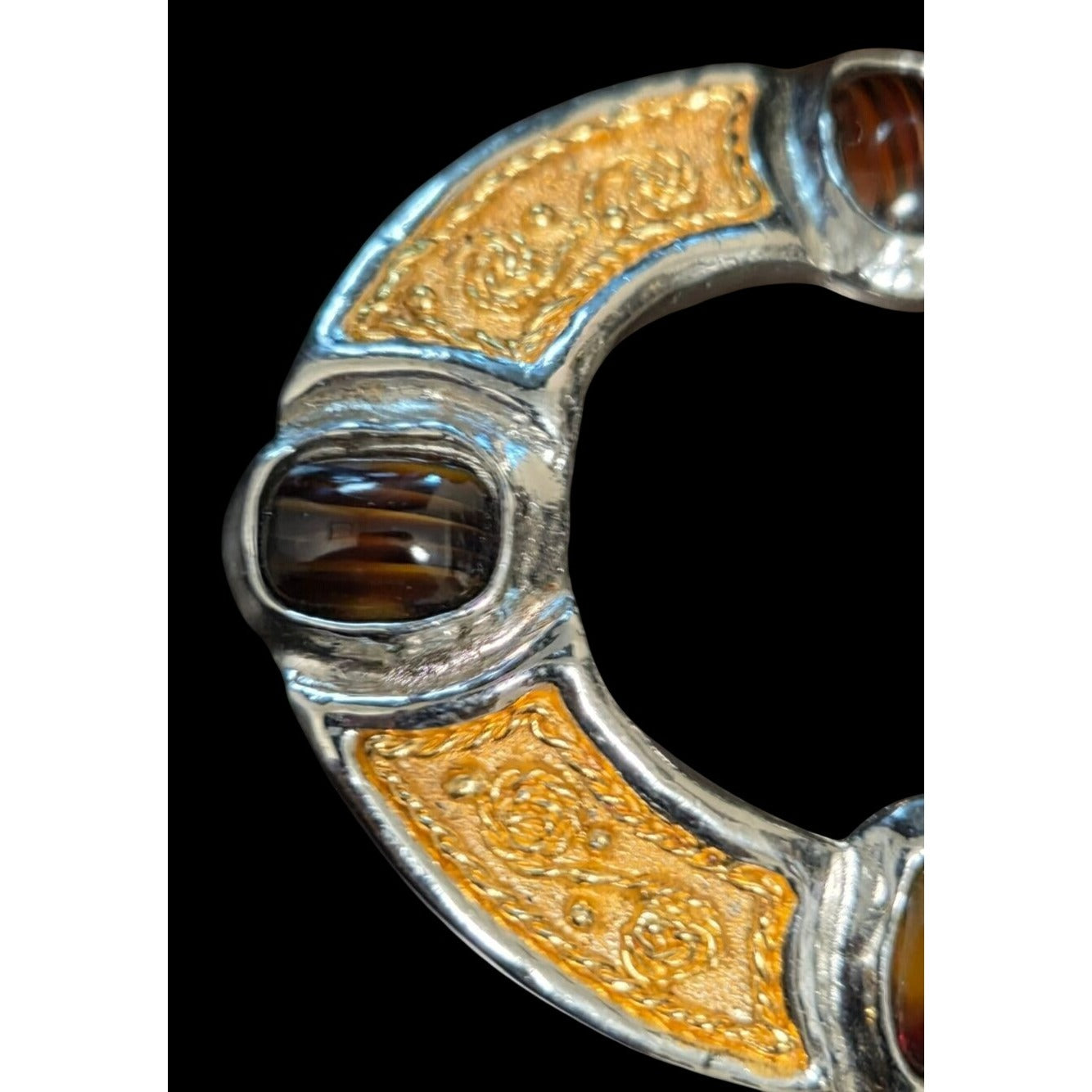 Rare Oversized Grossé Germany Mid-Century Mixed-Metal Celtic Statement Brooch
