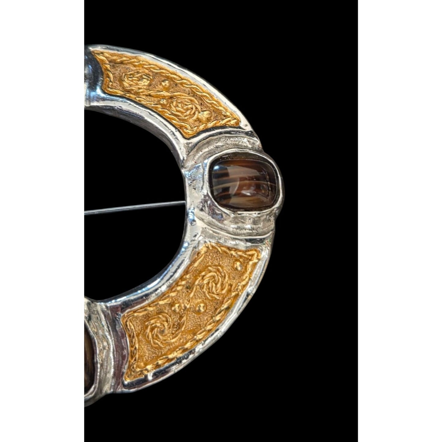Rare Oversized Grossé Germany Mid-Century Mixed-Metal Celtic Statement Brooch