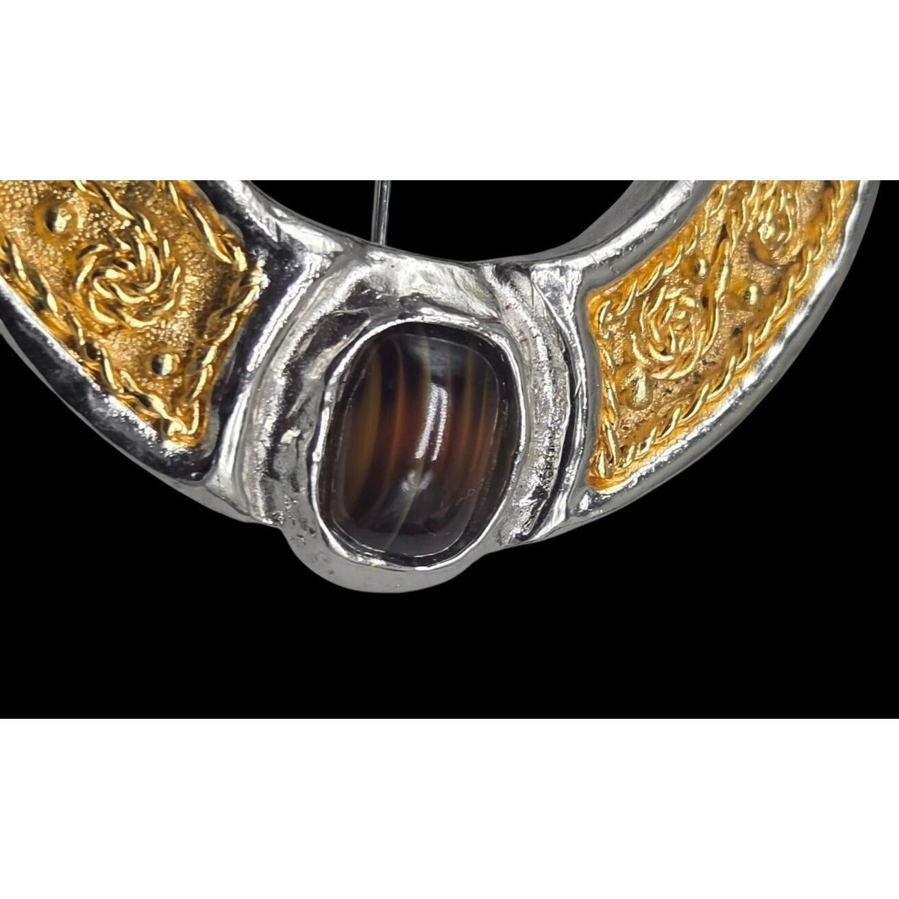 Rare Oversized Grossé Germany Mid-Century Mixed-Metal Celtic Statement Brooch