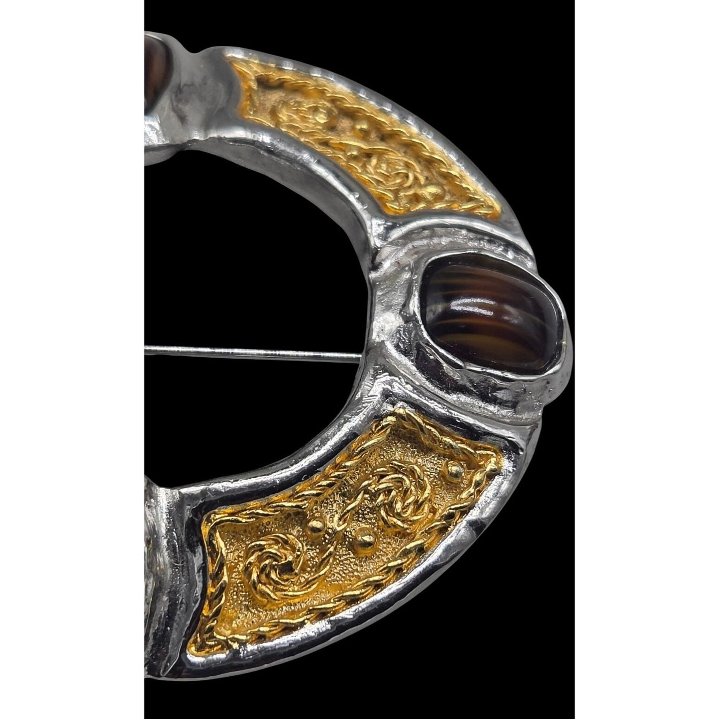 Rare Oversized Grossé Germany Mid-Century Mixed-Metal Celtic Statement Brooch