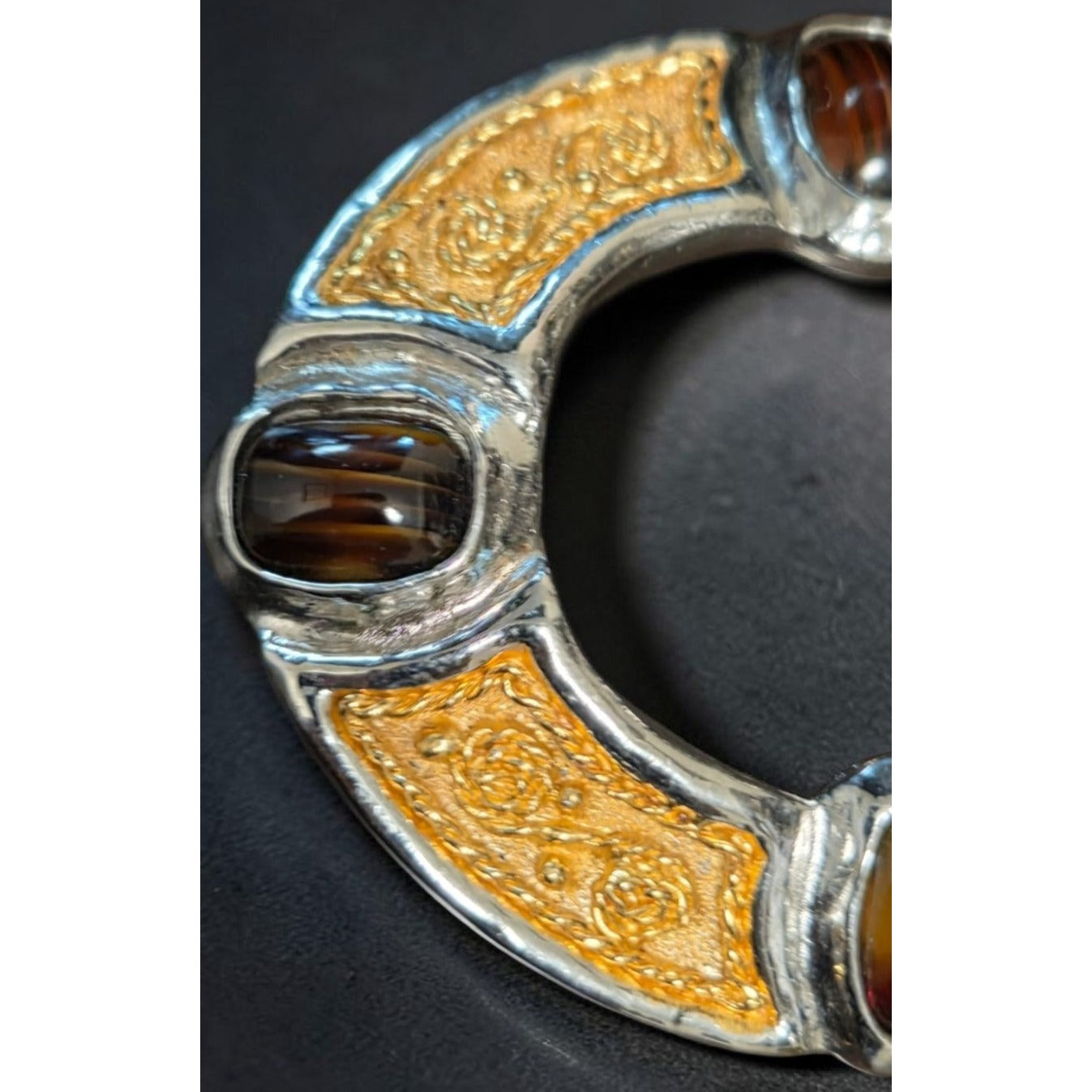 Rare Oversized Grossé Germany Mid-Century Mixed-Metal Celtic Statement Brooch