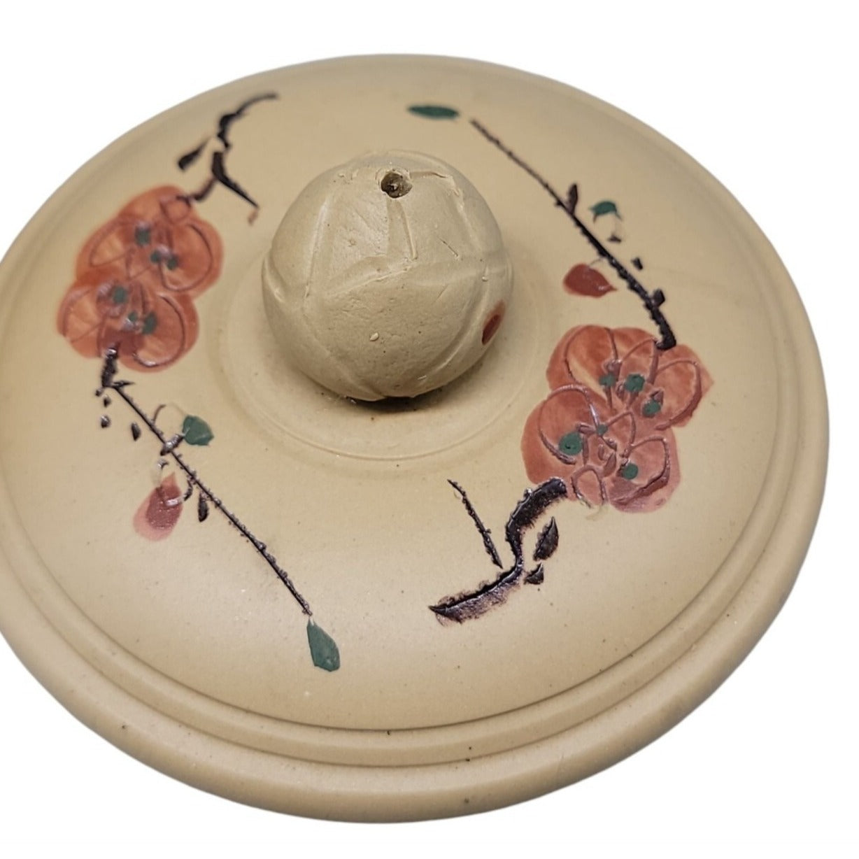Vintage Chinese Yixing Zisha Teapot Duanni Clay Bird & Flowers Calligraphy 1980s