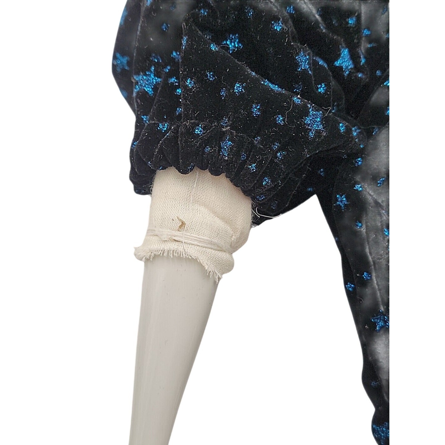 VTG Italian Harlequin Pierrot Porcelain Doll Collectors Blue Black Clothes 14"