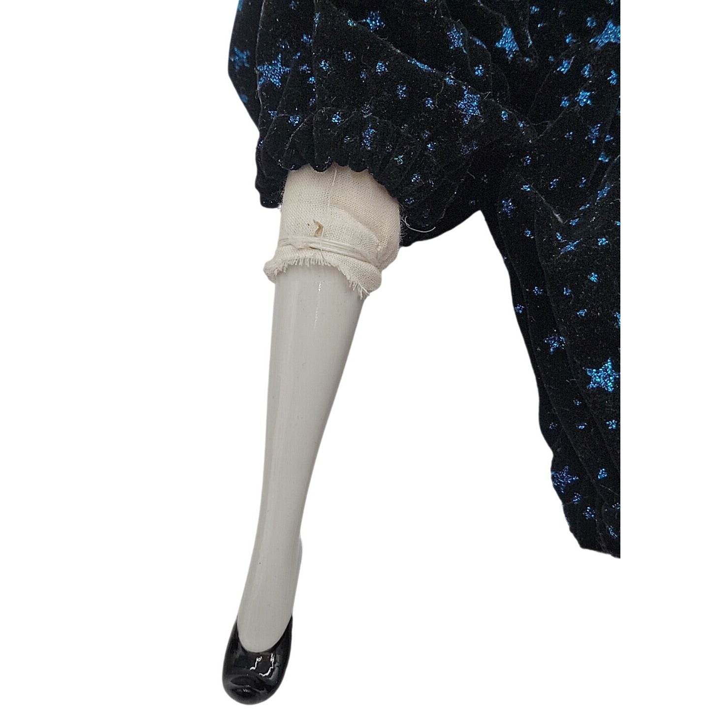 VTG Italian Harlequin Pierrot Porcelain Doll Collectors Blue Black Clothes 14"