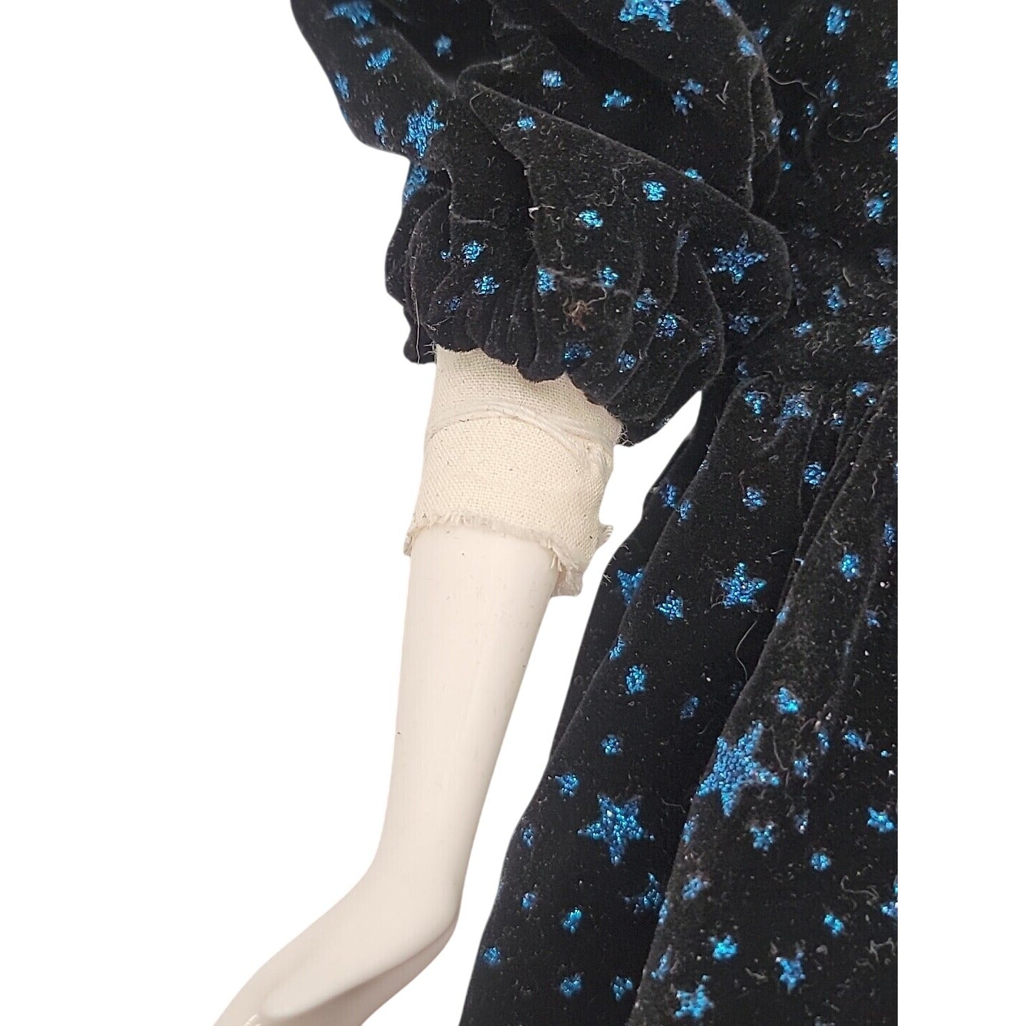 VTG Italian Harlequin Pierrot Porcelain Doll Collectors Blue Black Clothes 14"