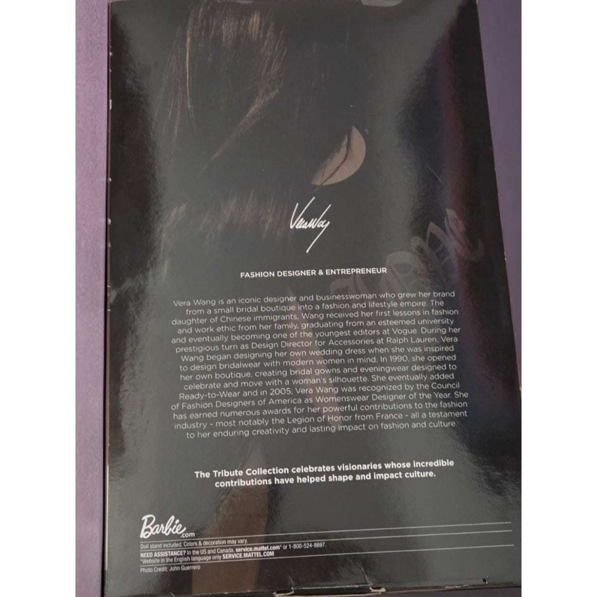 Vera Wang Barbie Doll Signature Tribute Collection 2022 Black Label w/COA