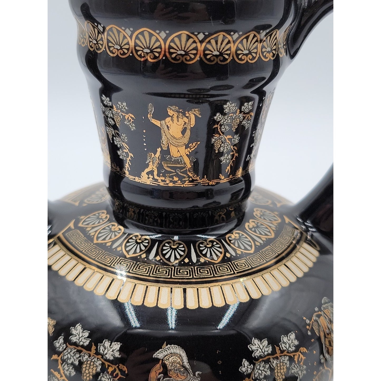 Vintage Greek Tea Set Ceramotechnica Xipolias 24K Gold Handmade Hellas 3pc Mint