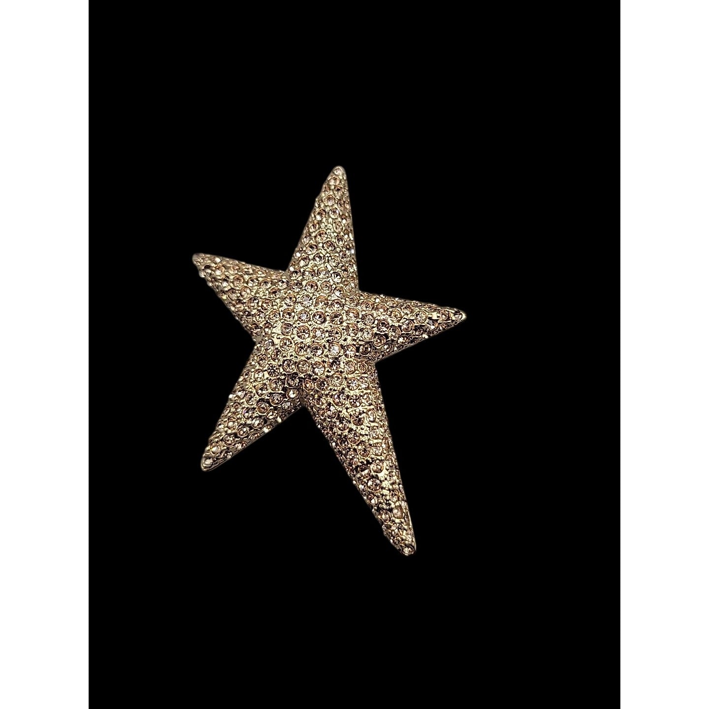 Vintage Carolee 1996 Crystal Star Brooch Limited Edition Gold Tone Signed Dated