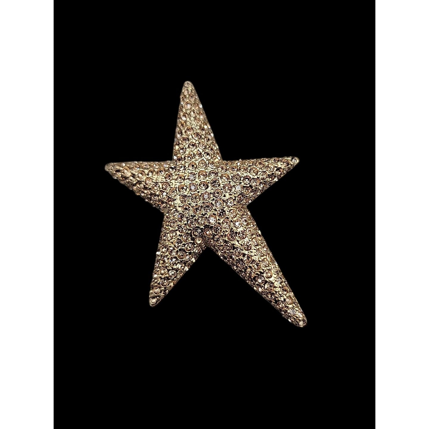 Vintage Carolee 1996 Crystal Star Brooch Limited Edition Gold Tone Signed Dated