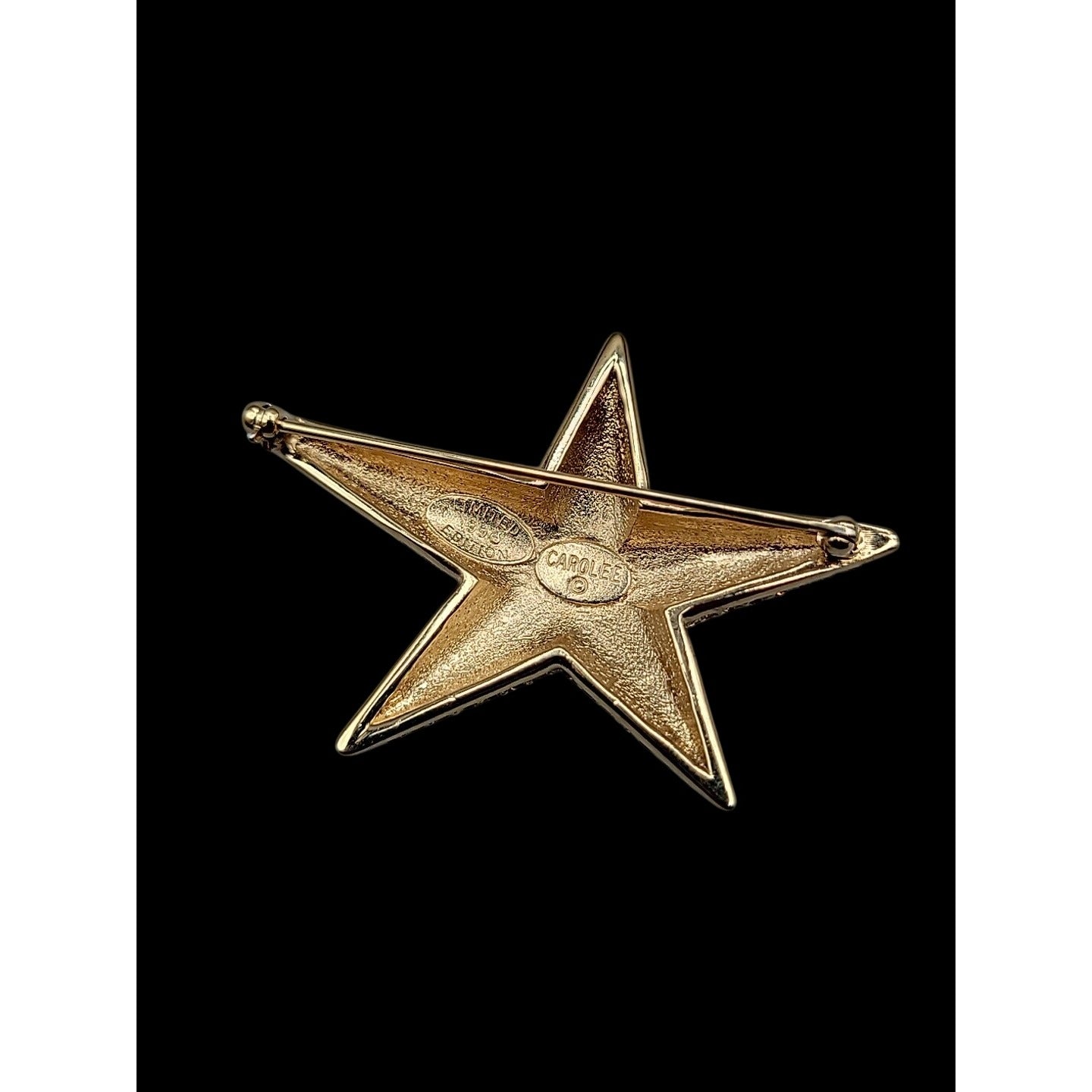 Vintage Carolee 1996 Crystal Star Brooch Limited Edition Gold Tone Signed Dated