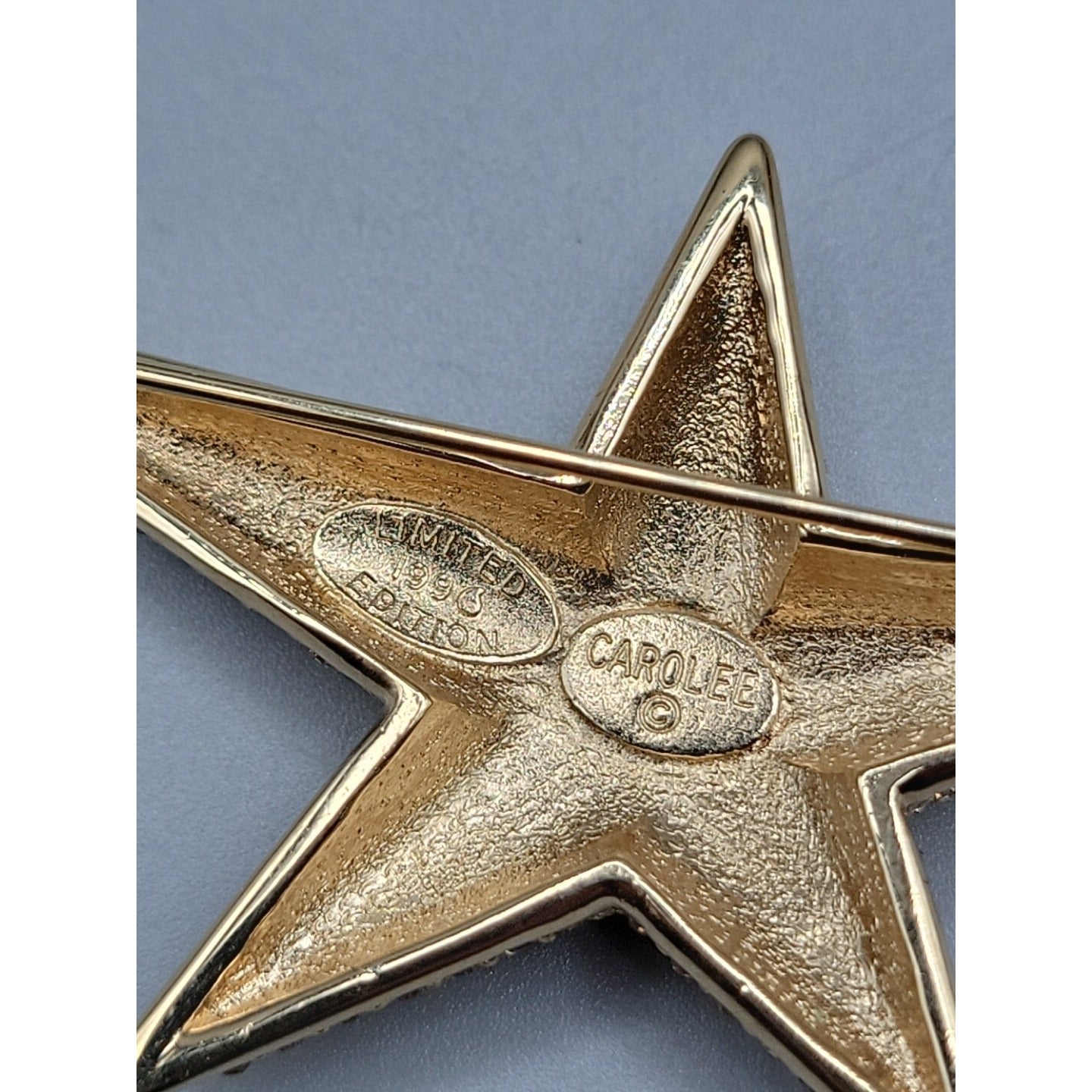Vintage Carolee 1996 Crystal Star Brooch Limited Edition Gold Tone Signed Dated