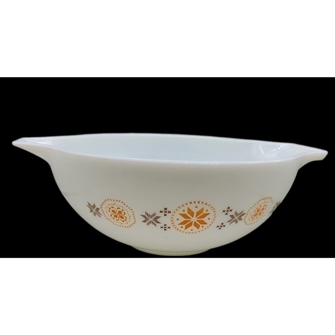 Pyrex Town & Country Cinderella Mixing Bowl #444 Orange Brown 1963 4 QT Vintage
