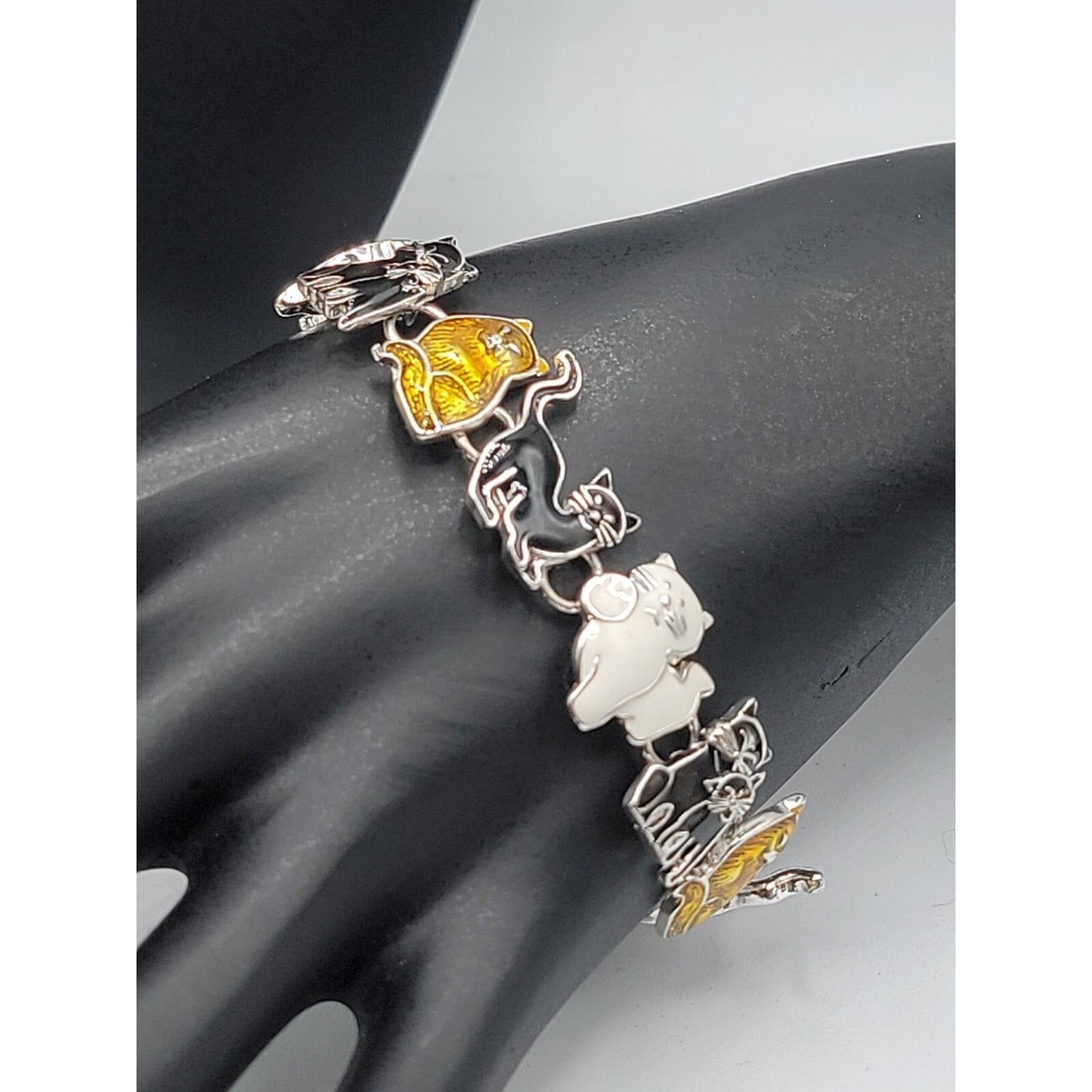 Cat Jewerly Lot 4 Kitty Pins Brooches Bracelet Sterling Silver Necklace