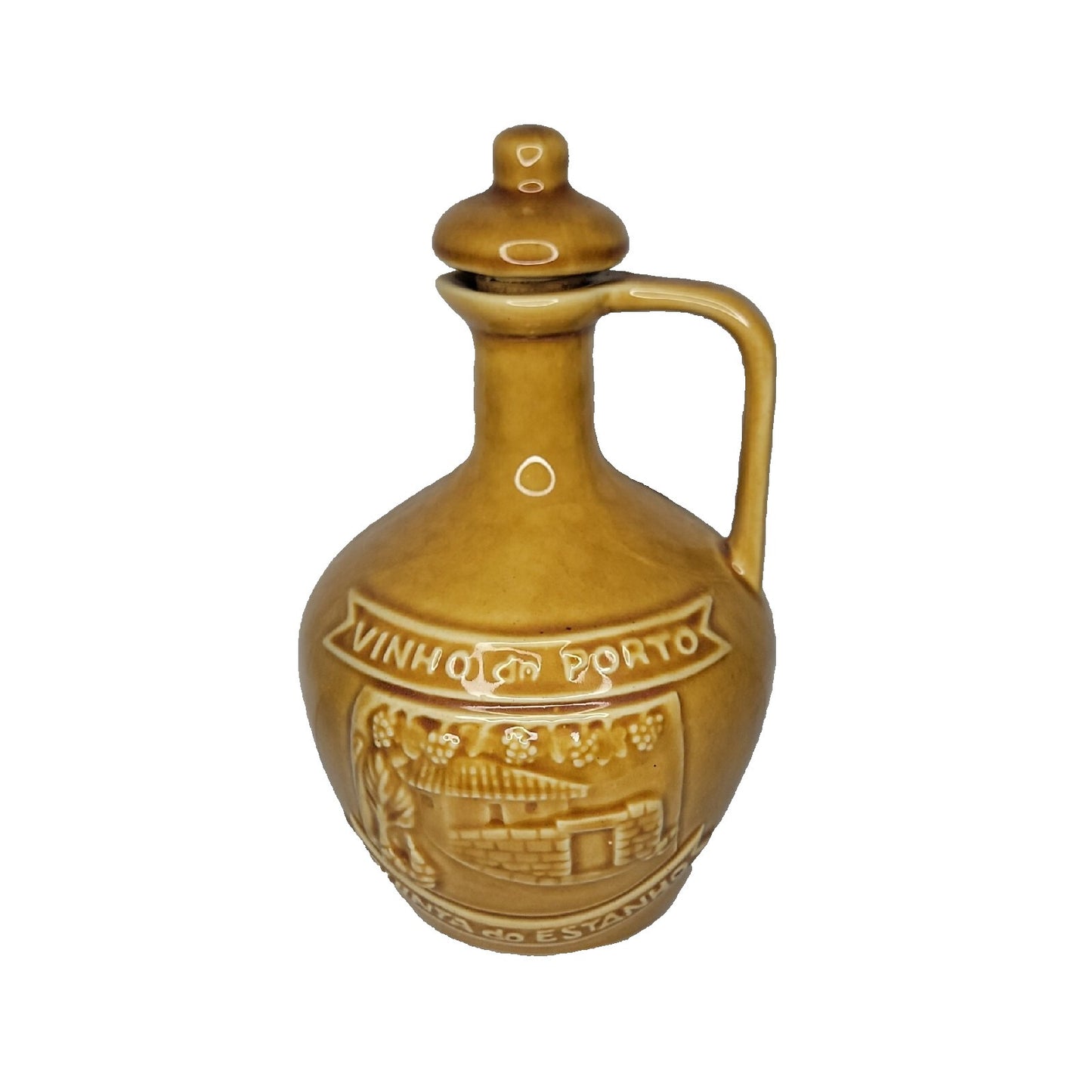 Antique Vinho do Porto Bottle Port Wine Glazed Stoneware Douro Portugal Stopper