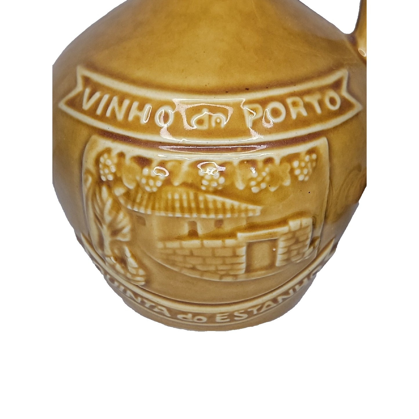 Antique Vinho do Porto Bottle Port Wine Glazed Stoneware Douro Portugal Stopper