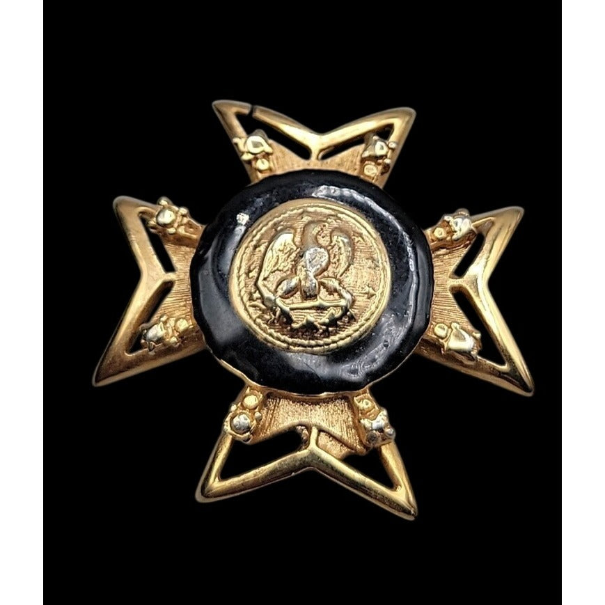 Vintage Masonic Clip On Earrings Knights Templar Order Malta Medal Maltese Cross