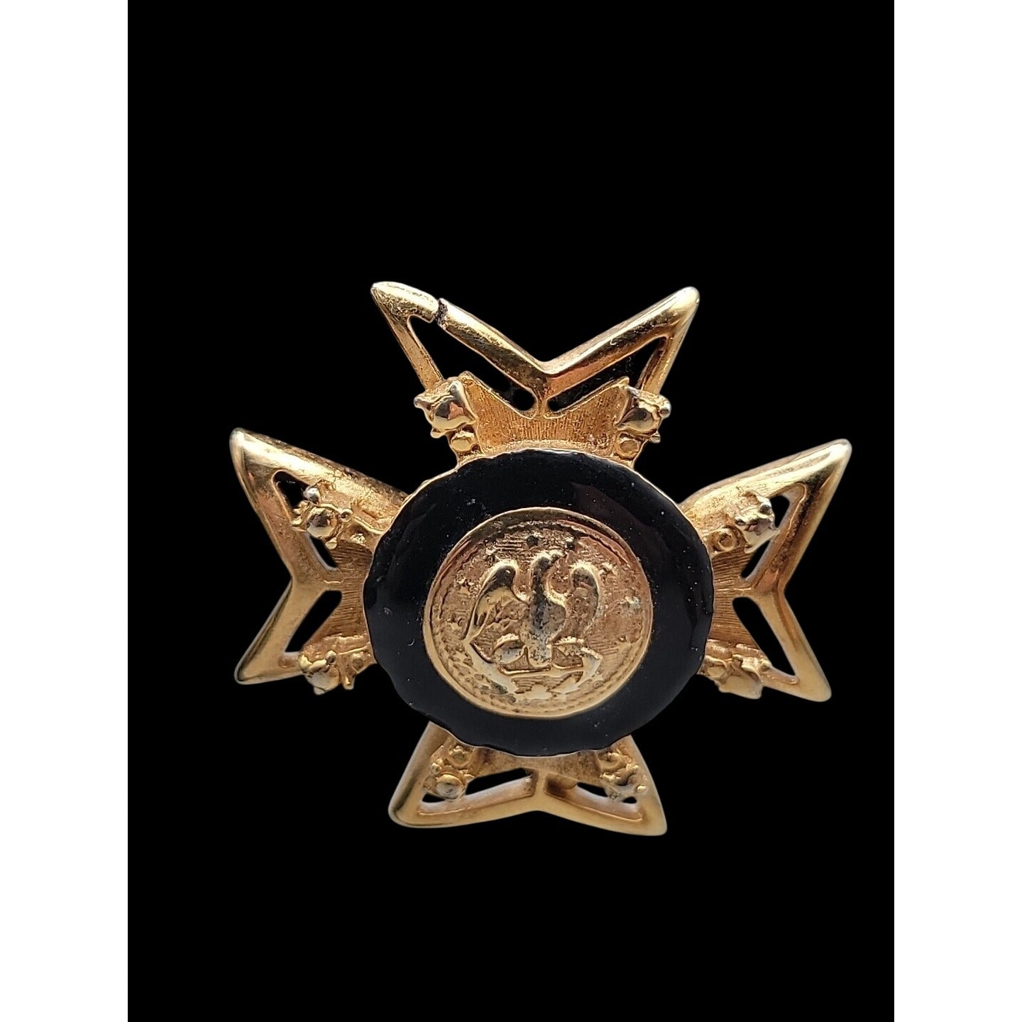 Vintage Masonic Clip On Earrings Knights Templar Order Malta Medal Maltese Cross