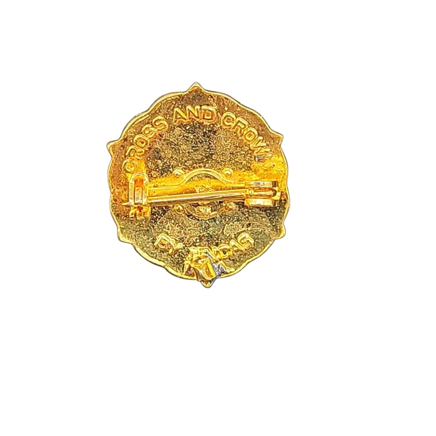 Lutheran Little System Cross & Crown Sunday School Pin by Uncas 10k Gold Filled