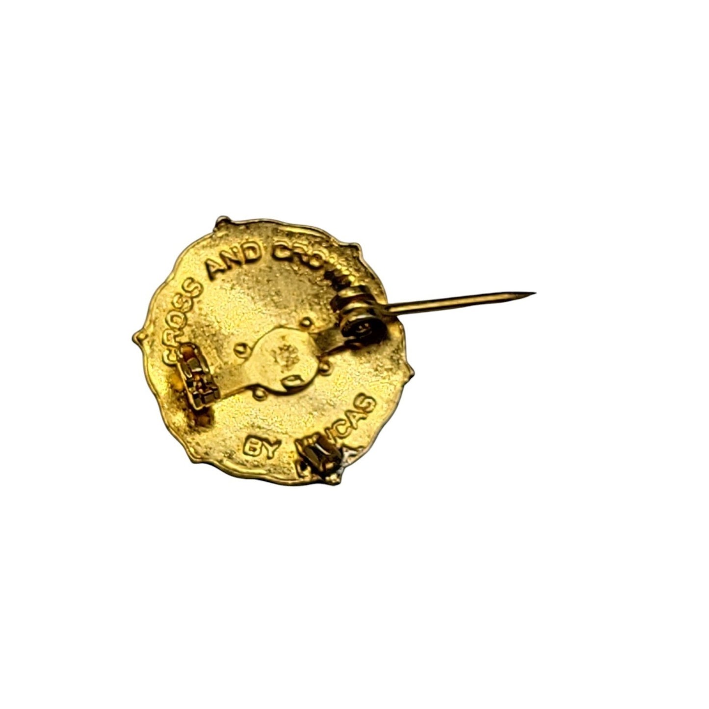 Lutheran Little System Cross & Crown Sunday School Pin by Uncas 10k Gold Filled