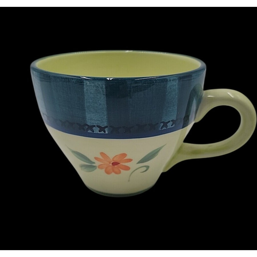 Verona by PFALTZGRAFF Large Coffee Mug Blue Green Flower Mid Century Modern