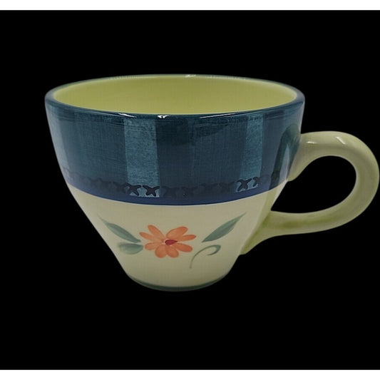 Verona by PFALTZGRAFF Large Coffee Mug Blue Green Flower Mid Century Modern