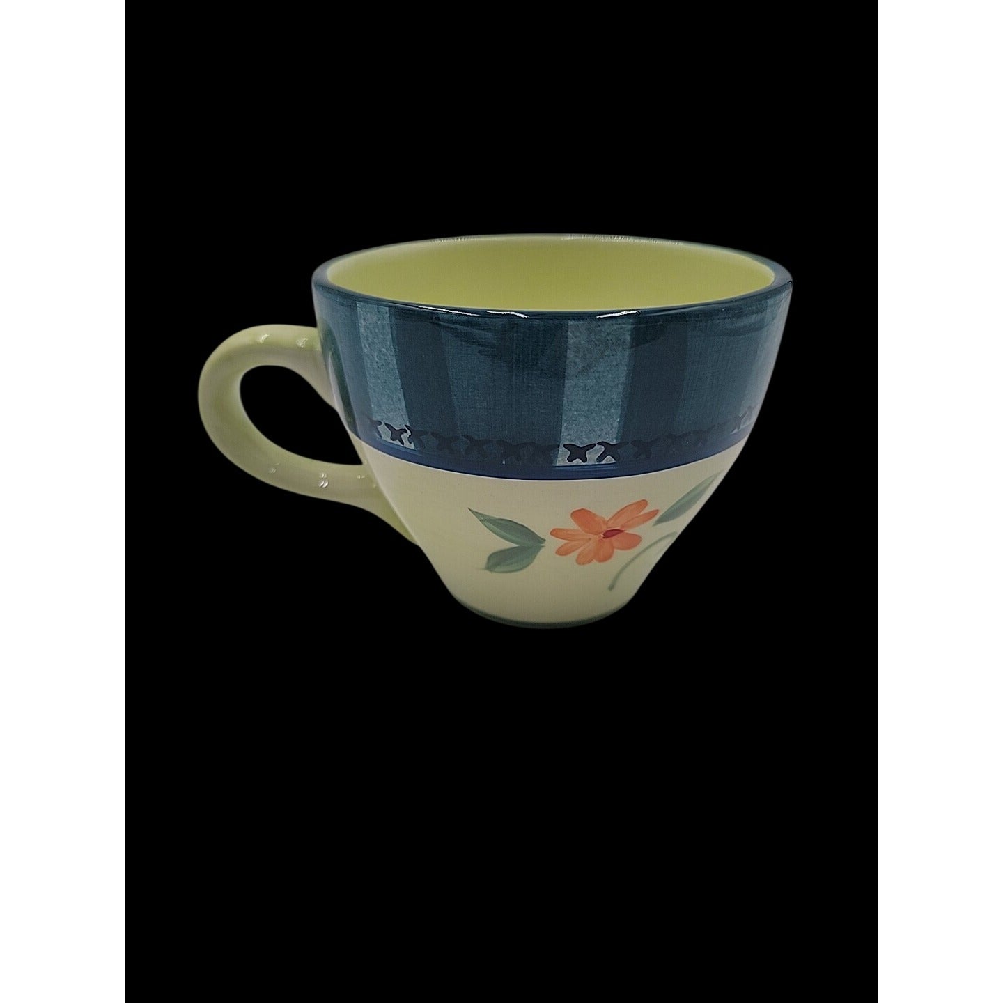 Verona by PFALTZGRAFF Large Coffee Mug Blue Green Flower Mid Century Modern