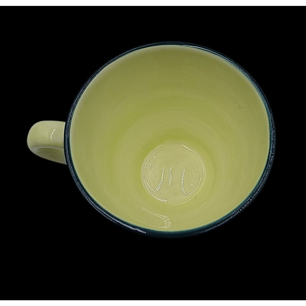 Verona by PFALTZGRAFF Large Coffee Mug Blue Green Flower Mid Century Modern