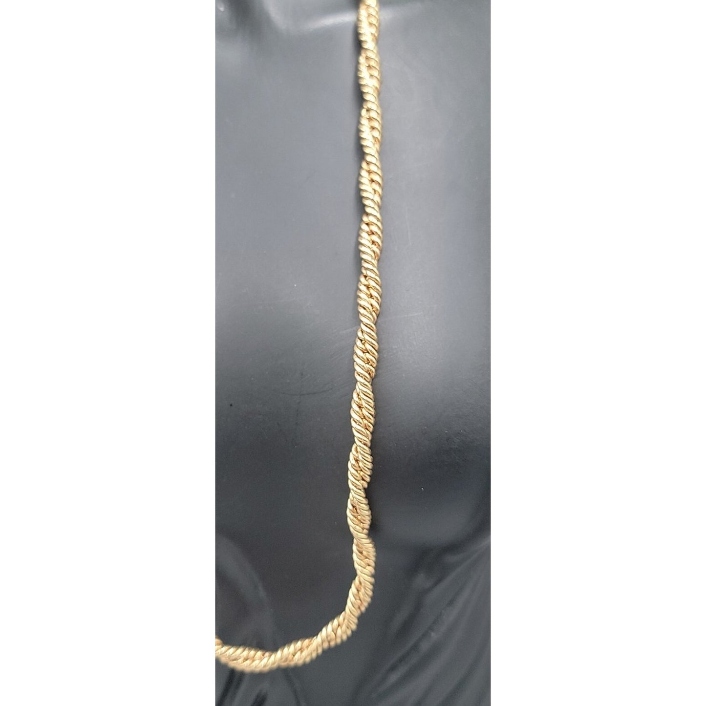 Monet Twisted Gold Chain Necklace Signed On Clasp 17" Adjustable Vintage