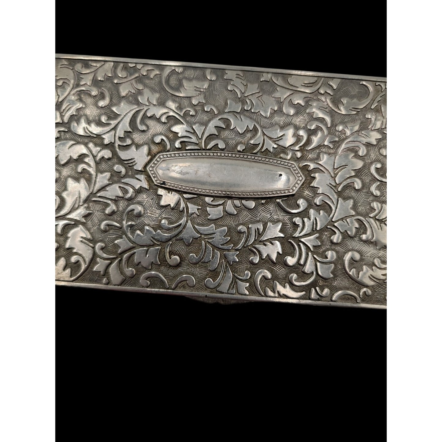 International Silver Company Ornate Repoussé Silver Jewelry Box 9"x 3.5" Vintage