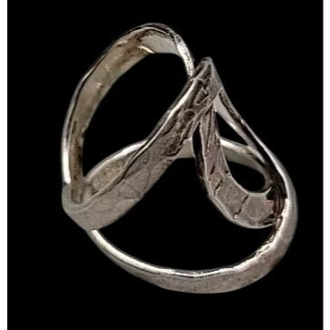 Vintage HOB Mexico Sterling Silver Hammered Bypass Ring SZ 6.5 House Of Bangles