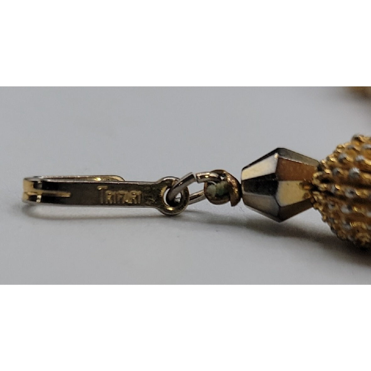Crown Trifari Spiked Ball Choker Necklace Gold Tone 16" Vtg Alfred Philippe