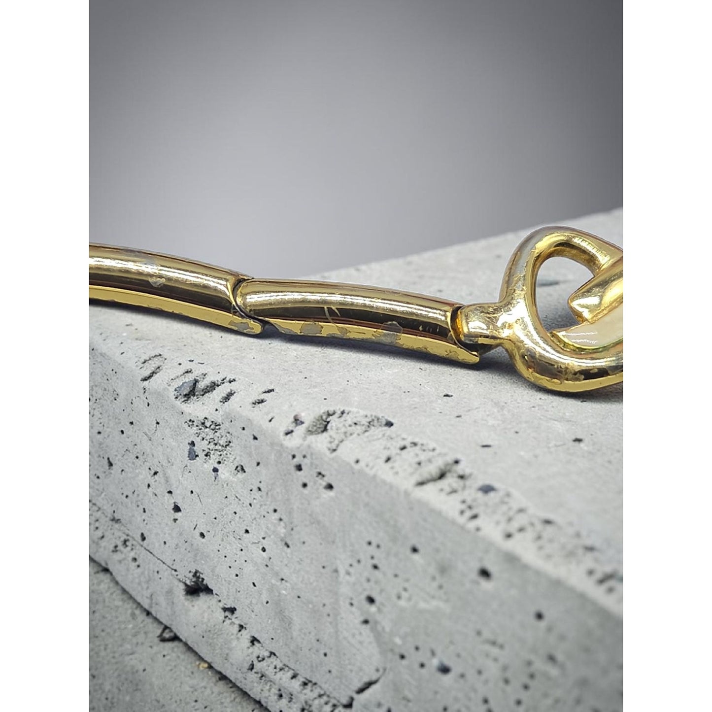 Vtg HR Paris Helena Rubinstein Gold Tone Cream Enamel Interlocking Choker Necklace 15"