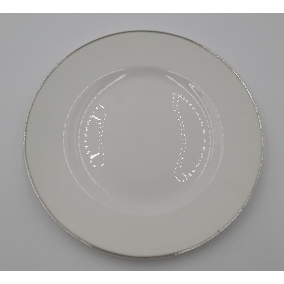 VTG Crown Staffordshire Bone China Platinum Band 8" Salad Plate Federated Store
