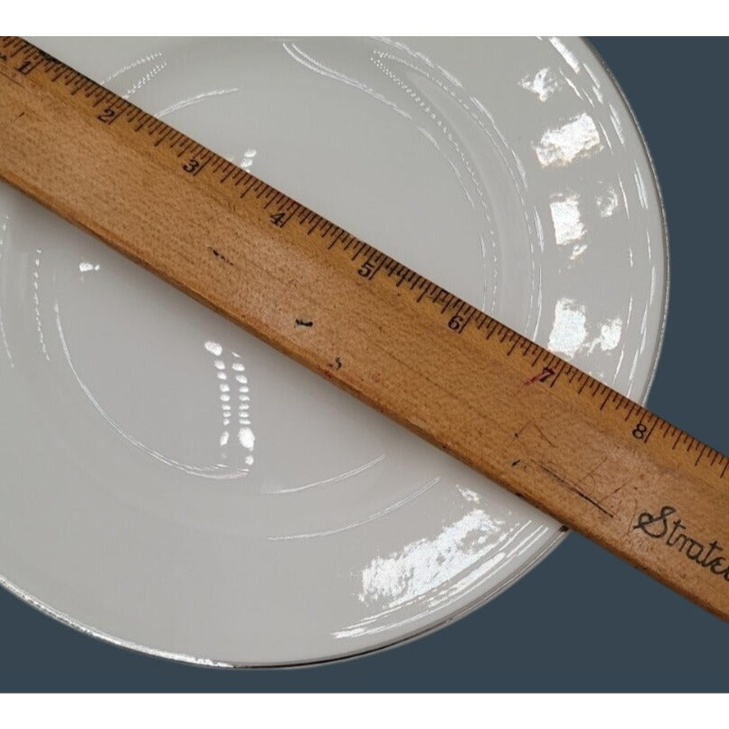 VTG Crown Staffordshire Bone China Platinum Band 8" Salad Plate Federated Store